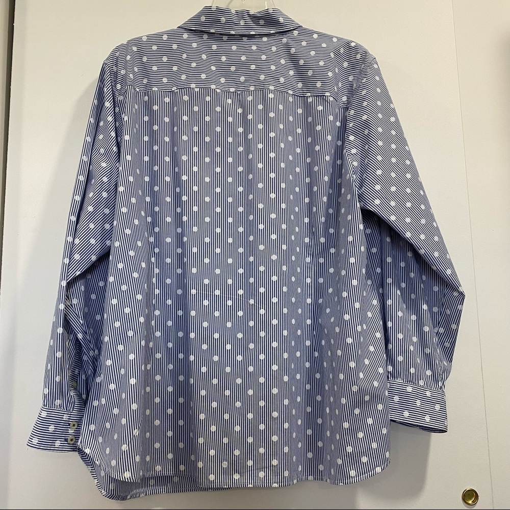 Talbots Plus Size Petites Button Down Blouse Stri… - image 3